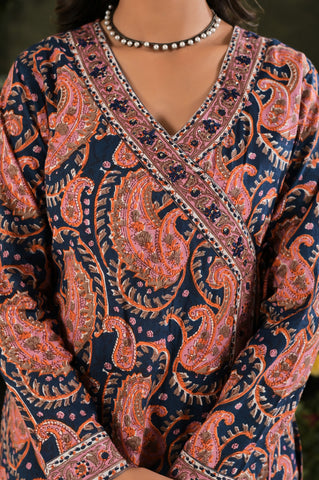 Paisley Hand Block Print Cotton Suit Set - Blue