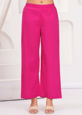 Pink Floral Printed  A-Line Cotton Suit  - Set of 3