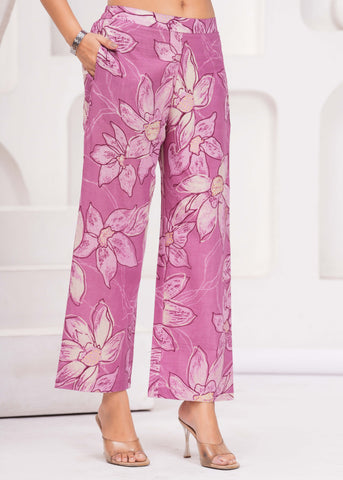 Pink Abstract Floral Printed Co-ord Set - Set of 2