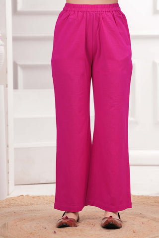 Pink Zari Embroidered A-Line Co-ord Set - Set of 2