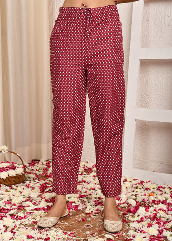 Floral Printed Printed & Mirror Work A-Line Kurta with Pant & Pure Cotton Dupatta - White