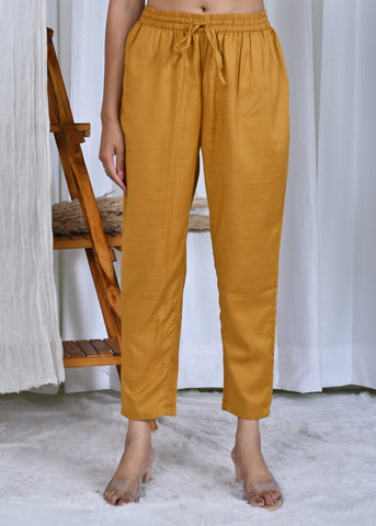 Floral Zari Embroidered Straight Kurta with Pant & Organza Printed Dupatta - Mustard