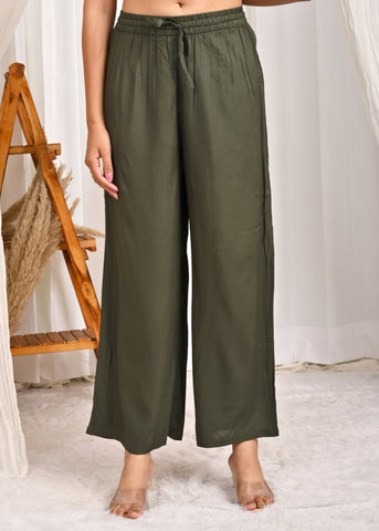 Solid Mirror Embroidered A-Line Co-ord Set - Green