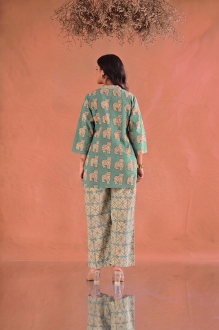 Tiger Block Printed Staight Fit Co-ord Set